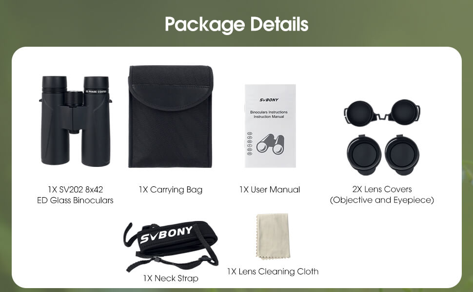 SVBONY SV202 ED Binocular Waterproof Bak4 Prism for Birding