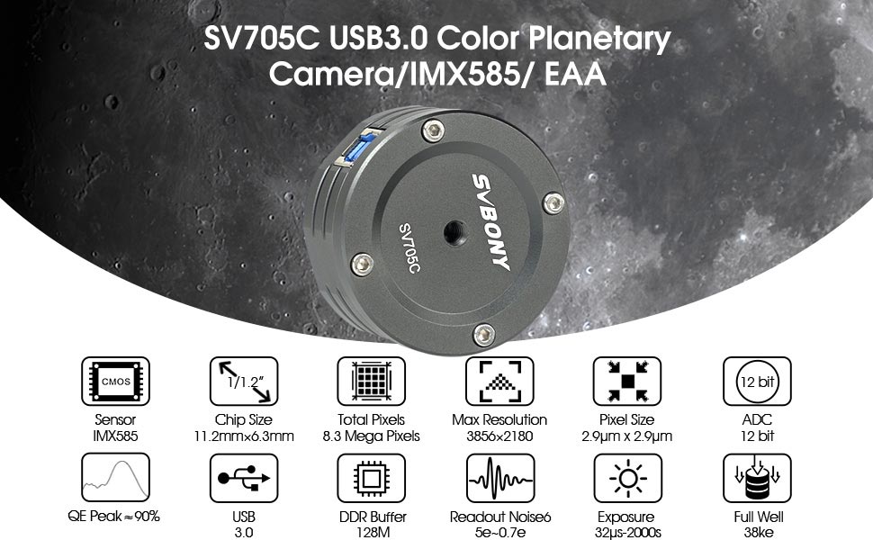 SV705C USB3.0 Color Planetary Camera /&nbsp;IMX585 / EAA