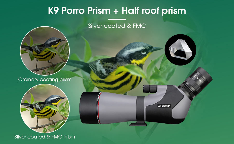 SVBONY SV46P K9 Porro Prism + Half roof prism