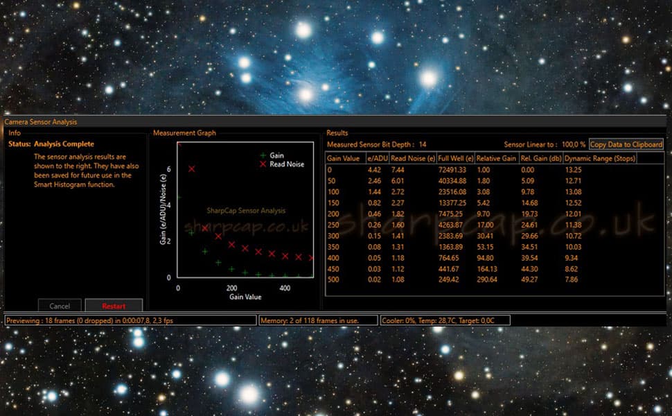 SV605CC Tests NINA & Sharpcap Sensor Analysis SV605CC Tests NINA & Sharpcap Sensor Analysis