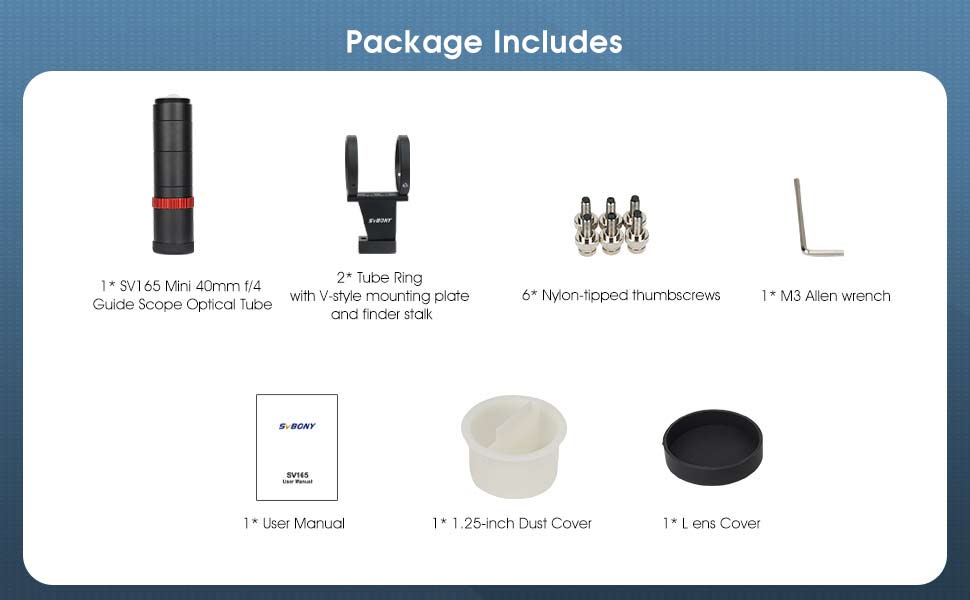Svbony SV165 Mini 40mm f/4 Guide Scope Svbony SV165 Mini 40mm f/4 Guide Scope