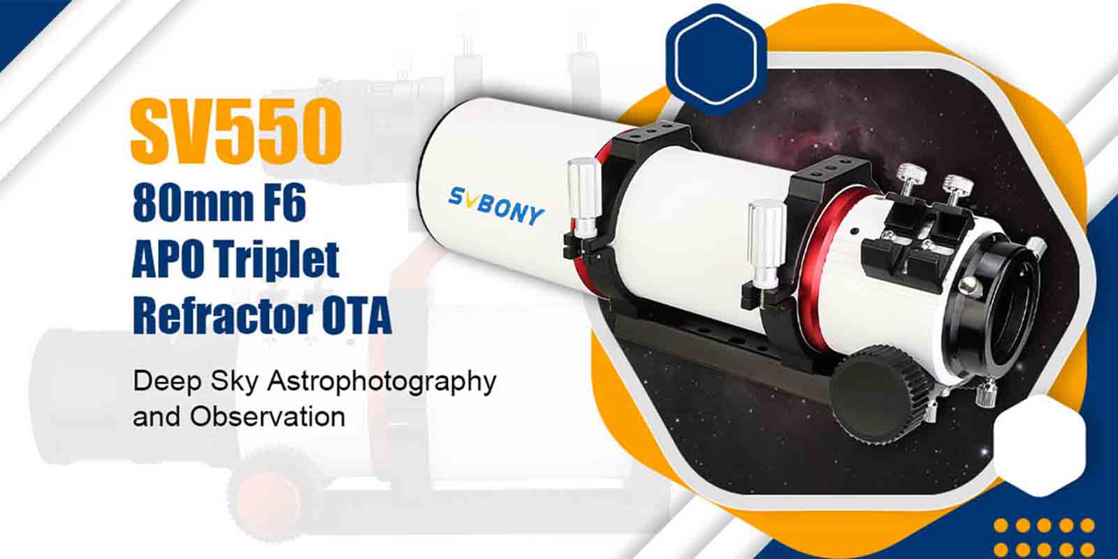svbony sv550 80 apo triplet refractor set for visual observation