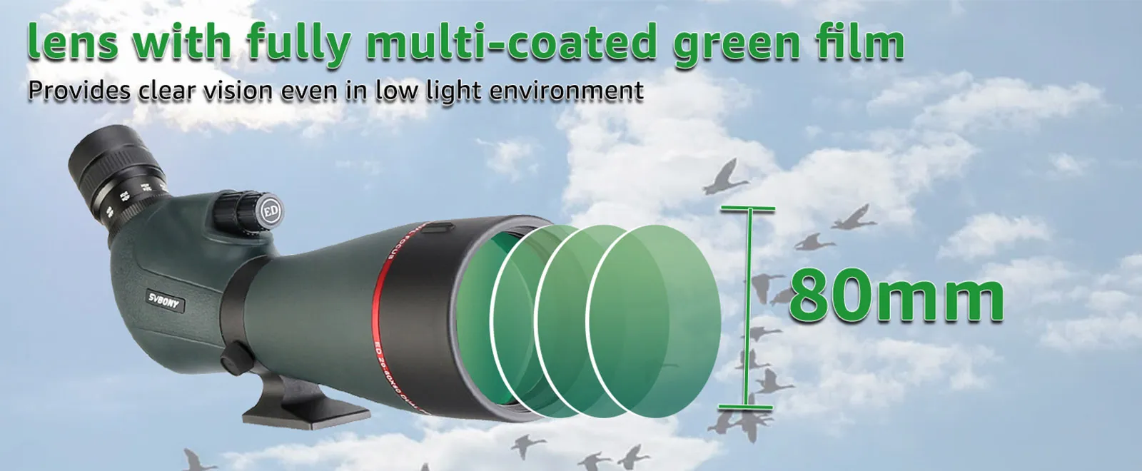 SV406P 20-60x80mm Spotting Scope