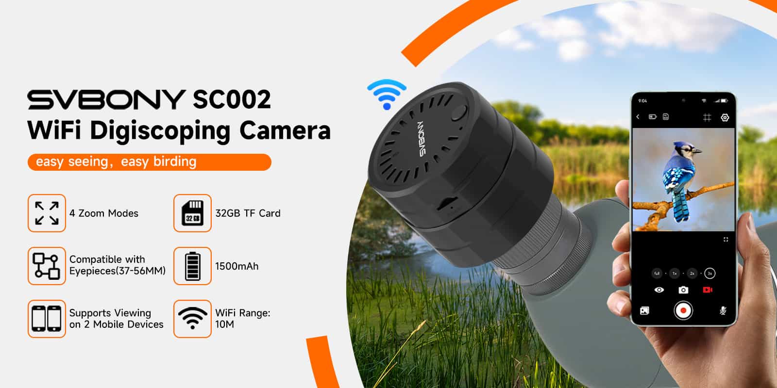 SC002 WiFi Digiscoping Camera
