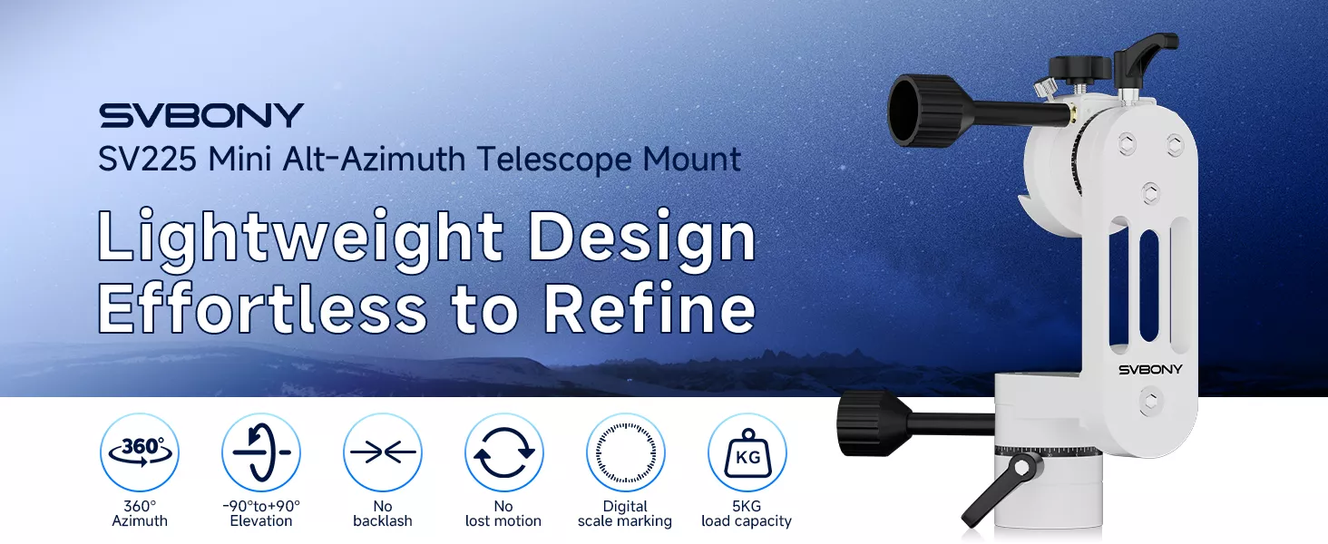 sv225 mini alt azimuth telescope mount