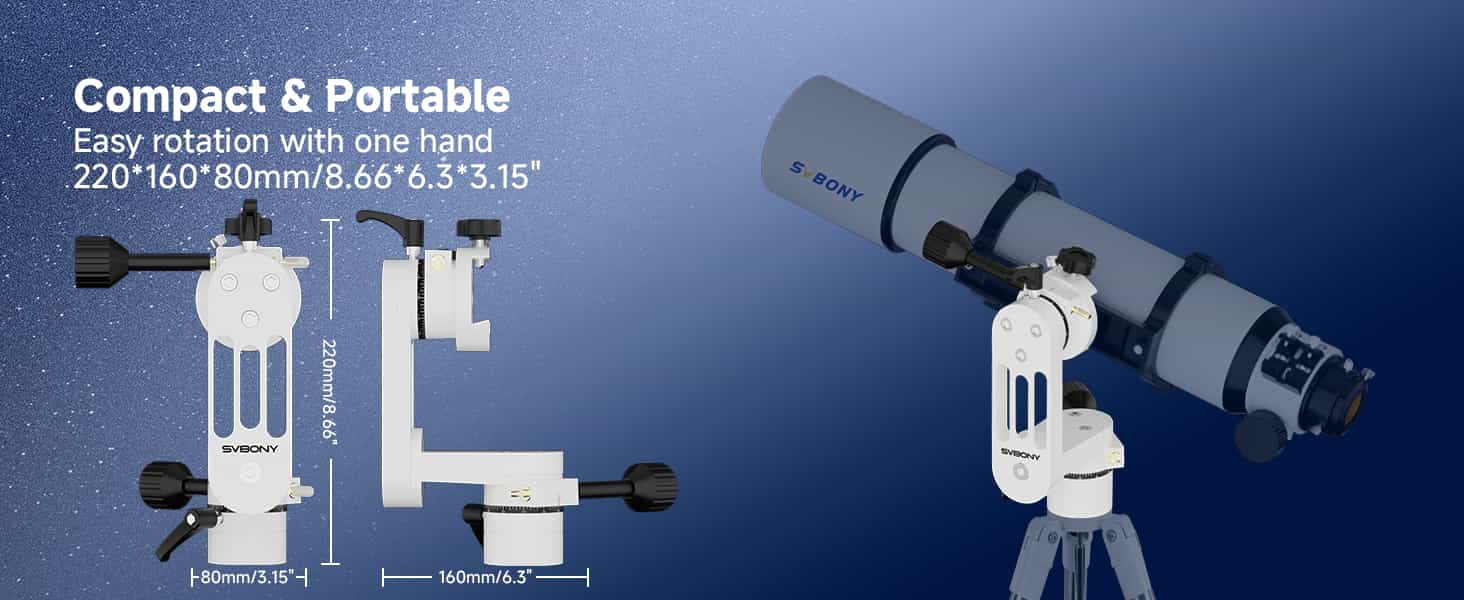 sv225 mini alt azimuth telescope mount adjustable angle
